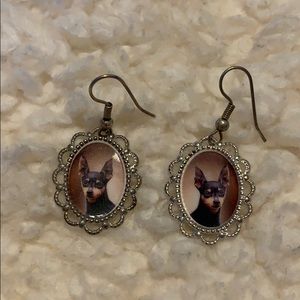 FREE GIFT: Quirky Kitschy Puppy Cameo Earrings
